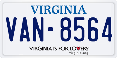 VA license plate VAN8564