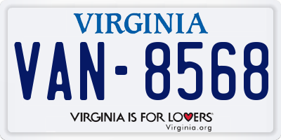 VA license plate VAN8568