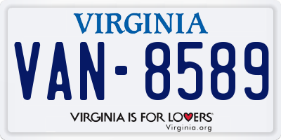 VA license plate VAN8589