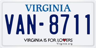 VA license plate VAN8711