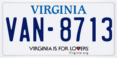 VA license plate VAN8713