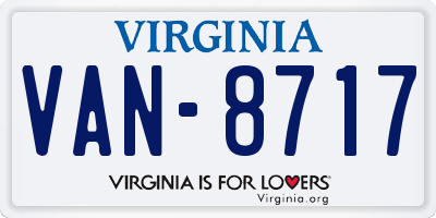 VA license plate VAN8717