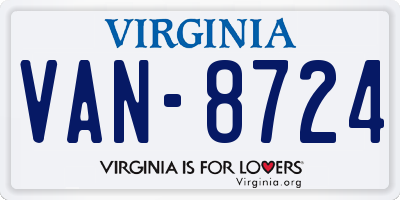 VA license plate VAN8724