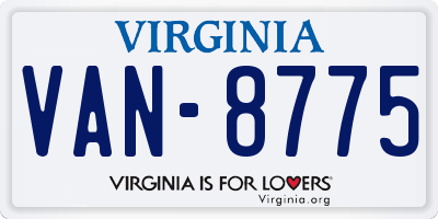 VA license plate VAN8775