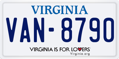 VA license plate VAN8790