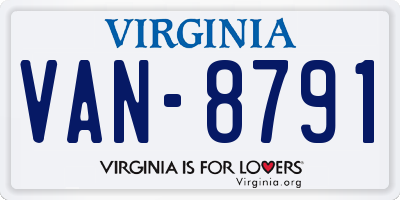 VA license plate VAN8791