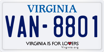 VA license plate VAN8801