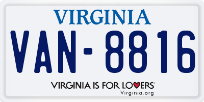 VA license plate VAN8816