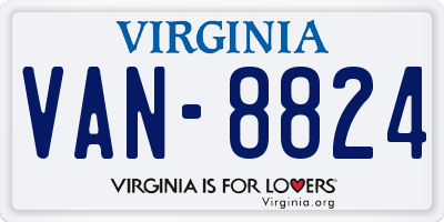 VA license plate VAN8824