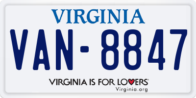 VA license plate VAN8847