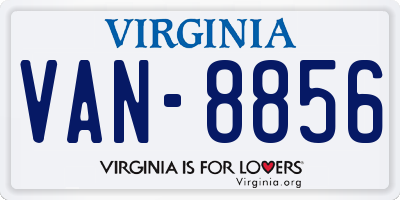 VA license plate VAN8856