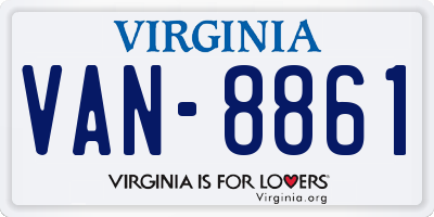 VA license plate VAN8861