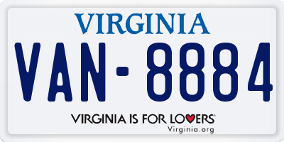 VA license plate VAN8884