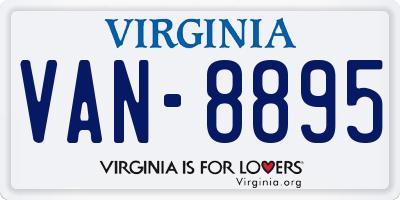 VA license plate VAN8895