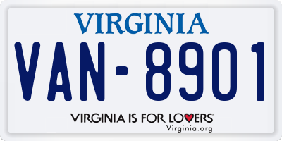 VA license plate VAN8901