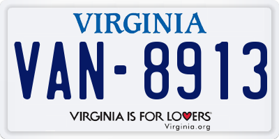 VA license plate VAN8913