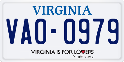 VA license plate VAO0979