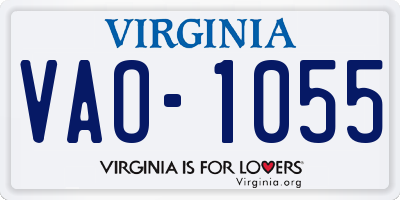 VA license plate VAO1055