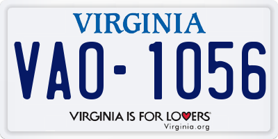 VA license plate VAO1056