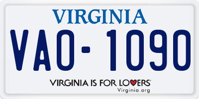 VA license plate VAO1090