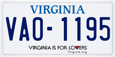 VA license plate VAO1195