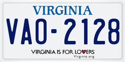 VA license plate VAO2128