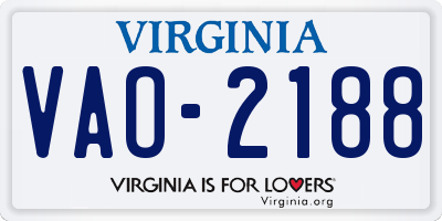 VA license plate VAO2188