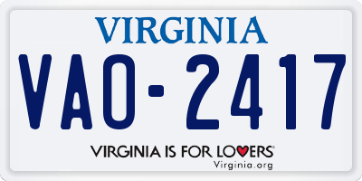 VA license plate VAO2417