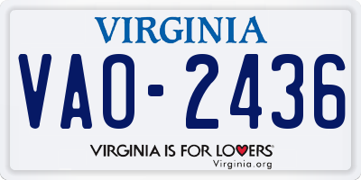 VA license plate VAO2436