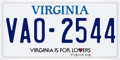 VA license plate VAO2544