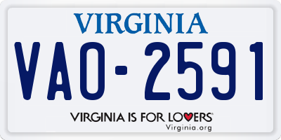 VA license plate VAO2591