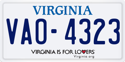 VA license plate VAO4323