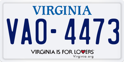 VA license plate VAO4473