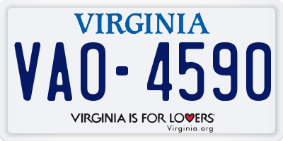 VA license plate VAO4590