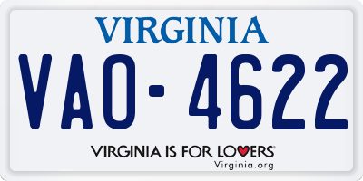 VA license plate VAO4622