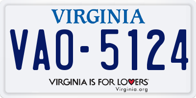 VA license plate VAO5124