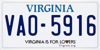 VA license plate VAO5916