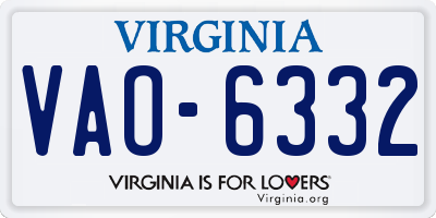 VA license plate VAO6332