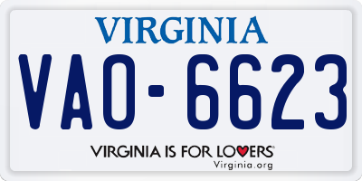 VA license plate VAO6623