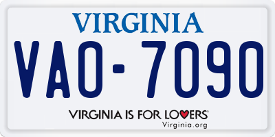 VA license plate VAO7090