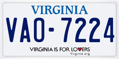 VA license plate VAO7224