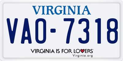 VA license plate VAO7318