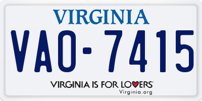 VA license plate VAO7415