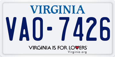 VA license plate VAO7426