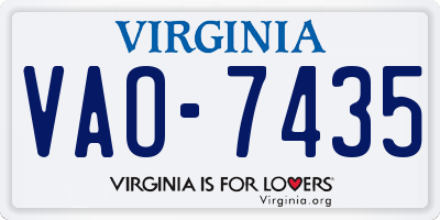 VA license plate VAO7435