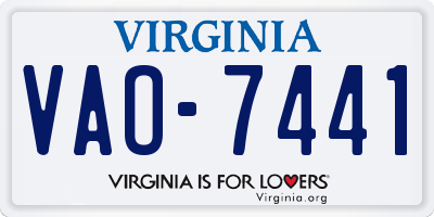 VA license plate VAO7441