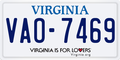 VA license plate VAO7469