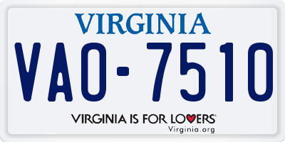 VA license plate VAO7510