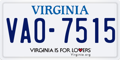 VA license plate VAO7515