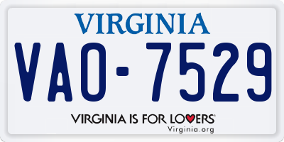 VA license plate VAO7529